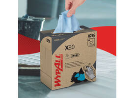 Poetsdoek WypAll X80 Powerclean 426x212mm 80vel dispenserdoos blauw 8295