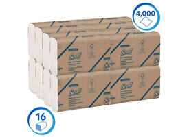 Handdoek Scott m-vouw 1-laags 230x235mm 16x250stuks wit 1804