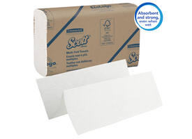 Handdoek Scott m-vouw 1-laags 230x235mm 16x250stuks wit 1804