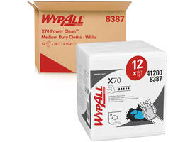 Poetsdoek WypAll X70 PowerClean 305x317mm 12x76vel wit 8387