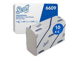 Handdoek Scott i-vouw 2-laags 212x186mm 16x220stuks wit 6609
