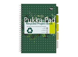 Projectboek Pukka Pad Recycled A4 lijn 5-tabs 4-gaats 200 pagina's 80gr groen