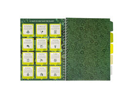 Projectboek Pukka Pad Recycled A4 lijn 5-tabs 4-gaats 200 pagina's 80gr groen