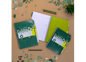 Projectboek Pukka Pad Recycled A4 lijn 5-tabs 4-gaats 200 pagina's 80gr groen