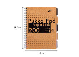 Projectboek Pukka Pad Kraft A4 lijn 5-tabs 200 pagina's 80gr