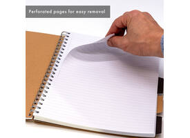 Projectboek Pukka Pad Kraft A4 lijn 5-tabs 200 pagina's 80gr