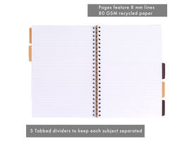 Projectboek Pukka Pad Kraft A4 lijn 5-tabs 200 pagina's 80gr