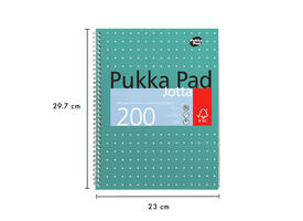 Collegeblok Pukka Pad Jotta A4 lijn 4-gaats 200 pagina's 80gr groen
