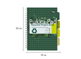 Projectboek Pukka Pad Recycled B5 lijn 4-tabs 200 pagina's 80gr groen