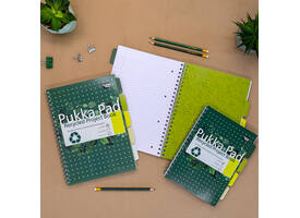 Projectboek Pukka Pad Recycled B5 lijn 4-tabs 200 pagina's 80gr groen
