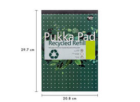 Schrijfblok Pukka Pad Recycled A4 lijn 4-gaats 100 vel 80gr