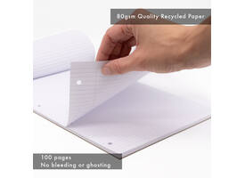 Schrijfblok Pukka Pad Recycled A4 lijn 4-gaats 100 vel 80gr