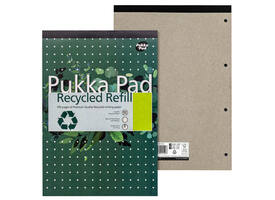 Schrijfblok Pukka Pad Recycled A4 lijn 4-gaats 100 vel 80gr