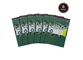 Schrijfblok Pukka Pad Recycled A4 lijn 4-gaats 100 vel 80gr