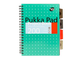 Projectboek Pukka Pad Metallic B5 lijn 4-tabs 200 pagina's 80gr groen