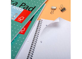 Collegeblok Pukka Pad Jotta A4 ruit 5x5mm 4-gaats 200 pagina's 80gr groen