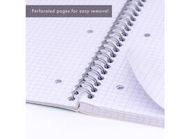Collegeblok Pukka Pad Jotta A4 ruit 5x5mm 4-gaats 200 pagina's 80gr groen