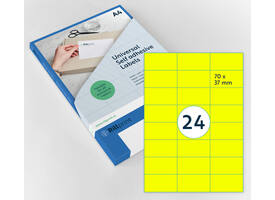 Etiket rillprint 70x37mm fluorgeel 2400 etiketten