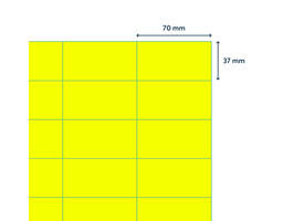 Etiket rillprint 70x37mm fluorgeel 2400 etiketten