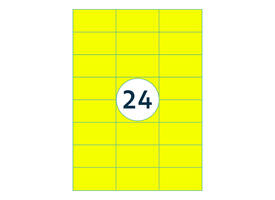 Etiket rillprint 70x37mm fluorgeel 2400 etiketten