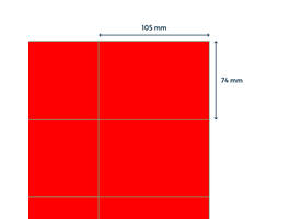 Etiket rillprint 105x74mm fluorrood 800 etiketten