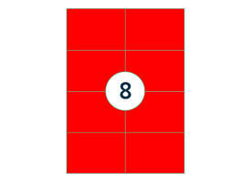 Etiket rillprint 105x74mm fluorrood 800 etiketten