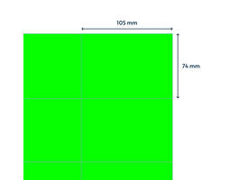 Etiket rillprint 105x74mm fluorgroen 800 etiketten