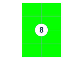 Etiket rillprint 105x74mm fluorgroen 800 etiketten