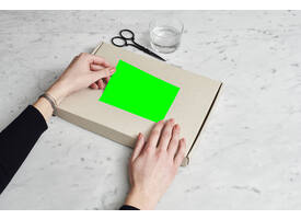 Etiket rillprint 70x37mm fluorgroen 2400 etiketten