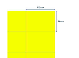 Etiket rillprint 105x74mm fluorgeel 800 etiketten
