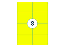 Etiket rillprint 105x74mm fluorgeel 800 etiketten