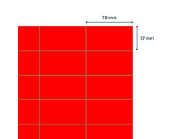 Etiket Rillprint 70x37mm fluor rood 2400 stuks