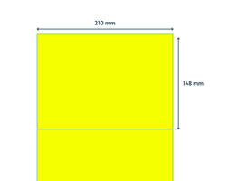 Etiket rillprint 210x148mm fluorgeel 200 etiketten