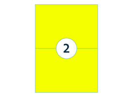 Etiket rillprint 210x148mm fluorgeel 200 etiketten