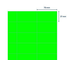 Etiket rillprint 70x37mm fluorgroen 2400 etiketten