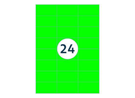 Etiket rillprint 70x37mm fluorgroen 2400 etiketten