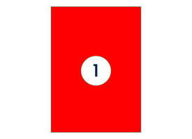 Etiket rillprint 210x297mm fluorrood 100 etiketten