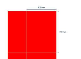 Etiket rillprint 105x148mm fluorrood 400 etiketten