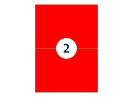 Etiket rillprint 210x148mm fluorrood 200 etiketten