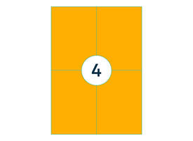 Etiket Rillprint 105x148mm fluororanje 400 etiketten