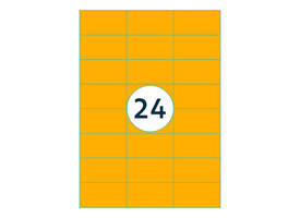 Etiket Rillprint 70x37mm fluororanje 2400 etiketten