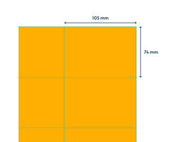 Etiket Rillprint 105x74mm fluororanje 800 etiketten