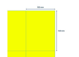 Etiket rillprint 105x148mm fluorgeel 400 etiketten
