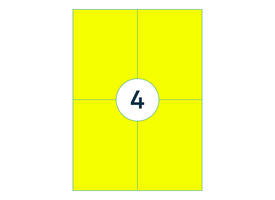 Etiket rillprint 105x148mm fluorgeel 400 etiketten