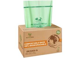 Afvalzak bio Mr.Green Mind 26x29cm 2-3 liter dispenser 250 stuks