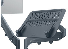 Monitor- en laptoparm Leitz Ergo ruimtebesparend dubbel donkergrijs