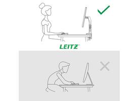 Monitorarm Leitz Ergo ruimtebesparend dubbel donkergrijs