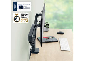 Monitorarm Leitz Ergo ruimtebesparend dubbel donkergrijs