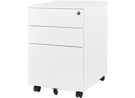 Ladeblok Euroseats 3 lade (2+1) 50x39x60cm op wieltjes wit