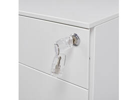 Ladeblok Euroseats 3 lade (2+1) 50x39x60cm op wieltjes wit